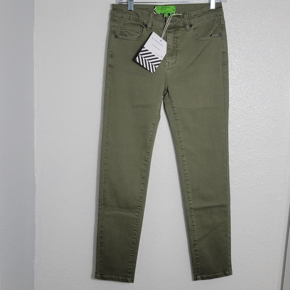 Sandrine Rose Virgin Label Jeans Army Green | Sz 27 | Nwt